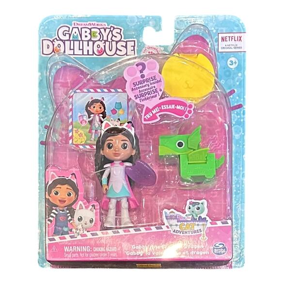Gabby’s Dollhouse, Gabby the Brave and Dragon 3.4-inch Figure Set, for Ages 3+ - Picture 2 of 9